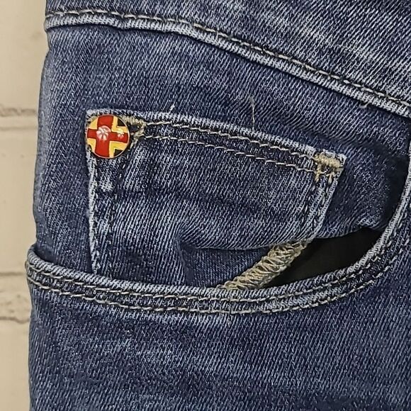 Hudson Colette Midrise Skinny Jean Size 26 Dark Blue Distressed Stretch Denim - Picture 4 of 11